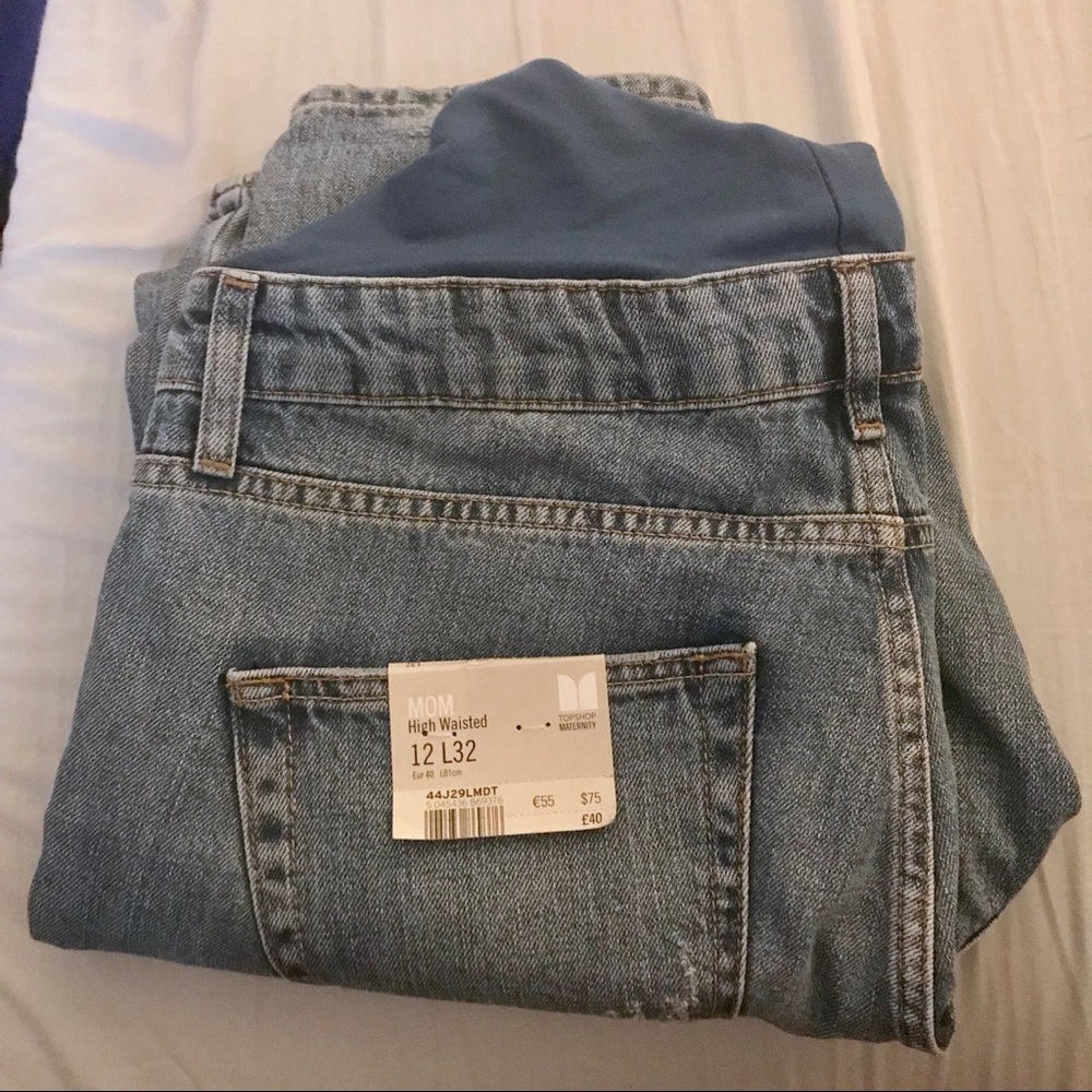 Topshop Maternity Mom High Waisted Jeans size 12